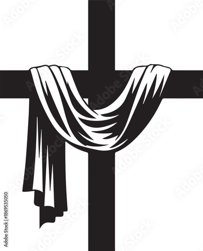 Cross with white cloth
