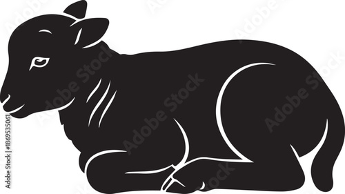 Resting lamb silhouette