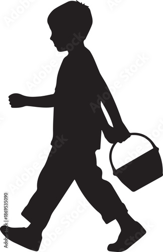 Young student walking to school