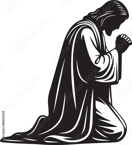Figure in prayer pose