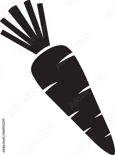 Black and white carrot illustration