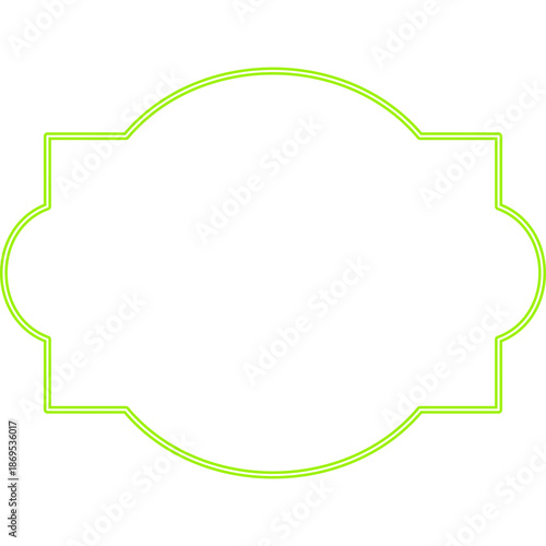 Neon Green Decorative Frame on Black Background