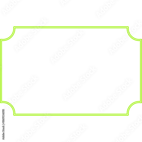 Neon Green Decorative Frame on Black Background