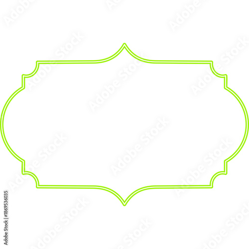 Neon Green Decorative Frame on Black Background
