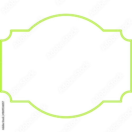 Neon Green Decorative Frame on Black Background