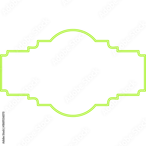 Neon Green Decorative Frame on Black Background