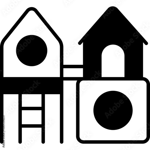 Play Ground Park Area Fill Icon: Kids Recreation