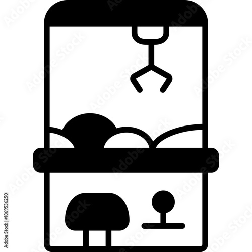 Prize Machine Arcade Game Fill Icon: Claw Grabber Toy