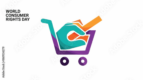 World Consumer Rights Day Shopping Cart Hand Icon.