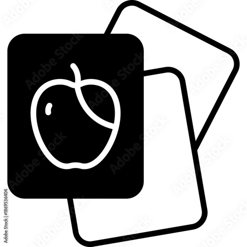 Card Games Playing Deck Fill Icon: Kids Group Activity