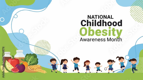 National Childhood Obesity Awareness Month Healthy Lifestyle.