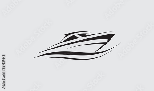 Vector illustration logo symbol speedboat transportation company