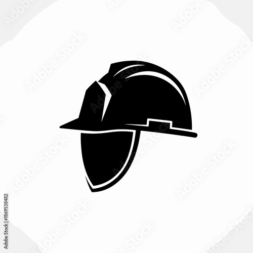 Black Hard Hat Illustration Safety Equipment.
