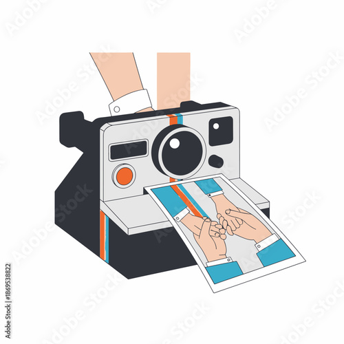 Instant Film Camera Printing Photo