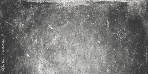 A heavily scratched and distressed black and white texture provides a grunge aesthetic with significant wear and tear