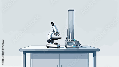 Laboratory equipment on table