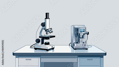 Laboratory equipment on table