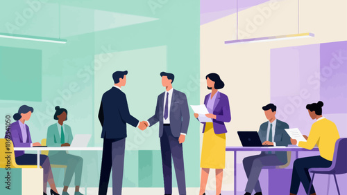 Business meeting with handshake