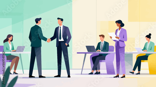 Business meeting with handshake