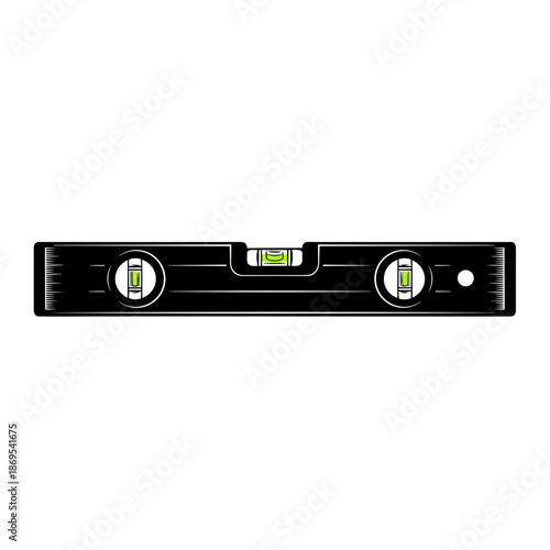 Black Precision Spirit Level Tool.
