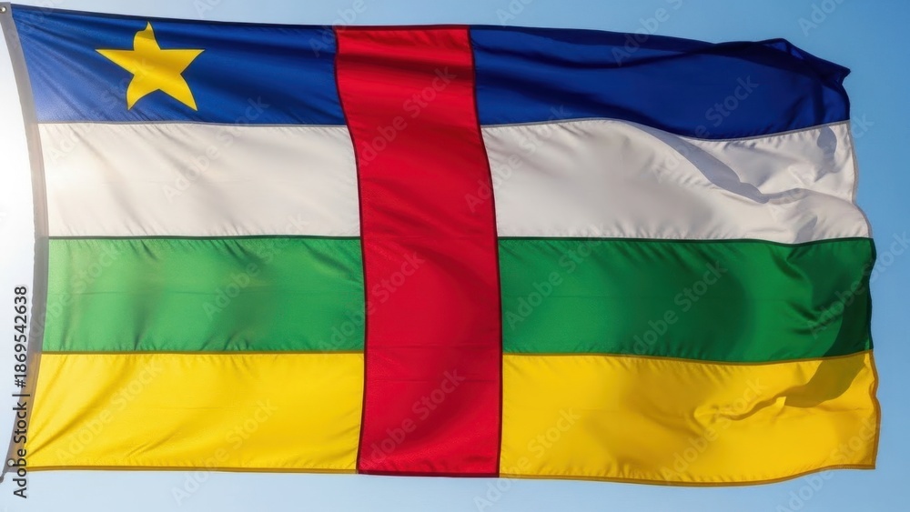 Obraz premium Central African Republic Flag with Bold Colors