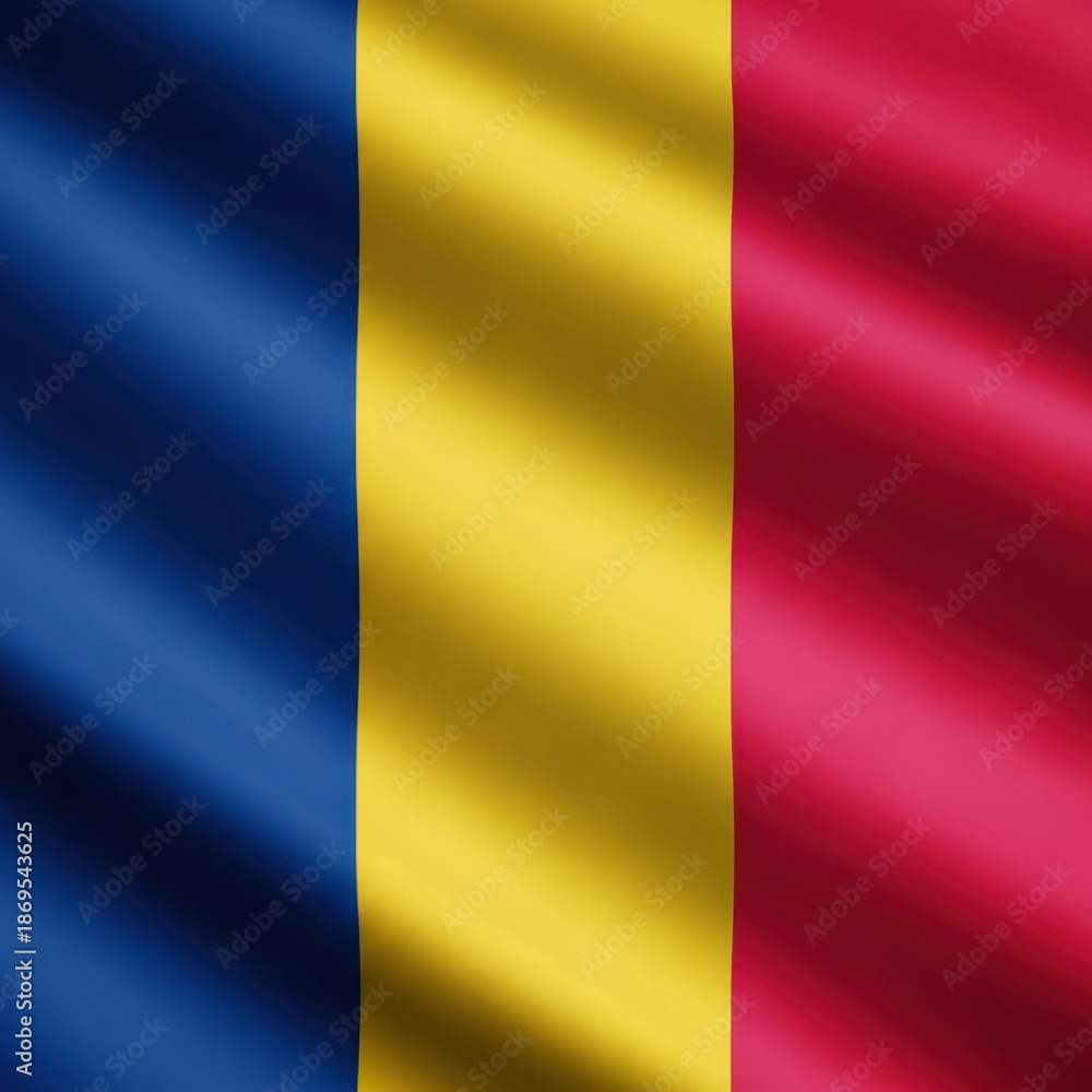 Obraz premium Chadian Flag Against Blue Sky