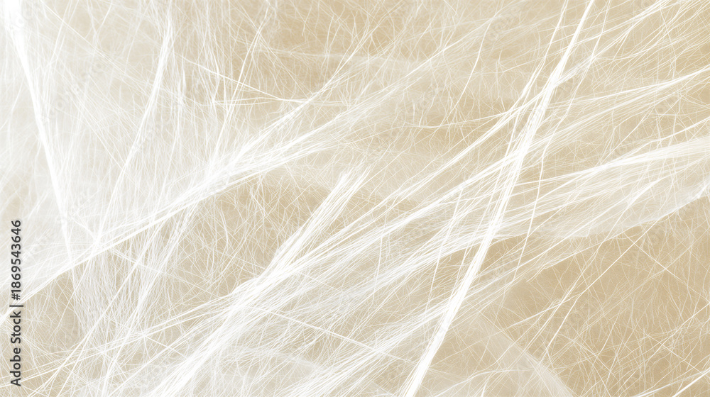 Fototapeta premium Abstract translucent white fibrous material with intersecting lines, creating a light, airy, and artistic web-like texture.