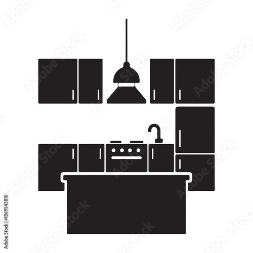 Digital Cyber Security and Network Protection Concept Illustration Silhouette vector