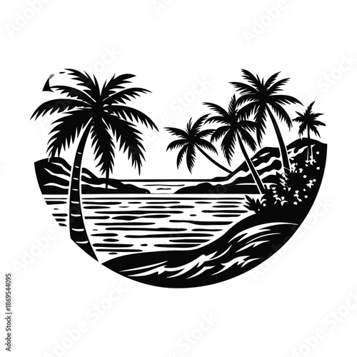 a nature tree on moon star victor silhouette 
