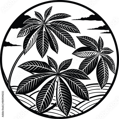 a nature tree on moon star victor silhouette 
