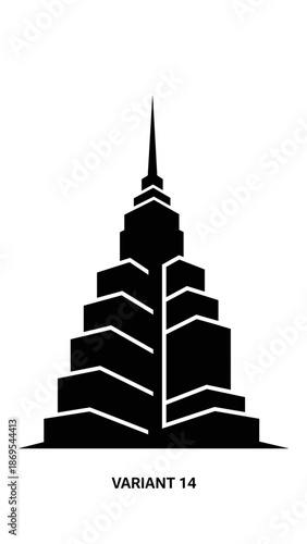 Black Silhouette of a Towering Building Structure.