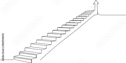 Stairway leading upwards with arrow at the top