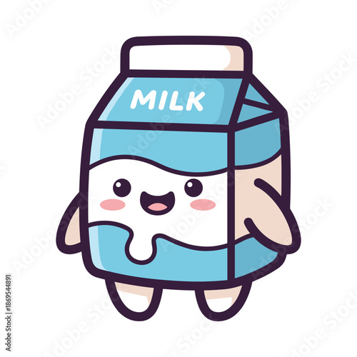 Cute Cartoon Milk Character Illustration