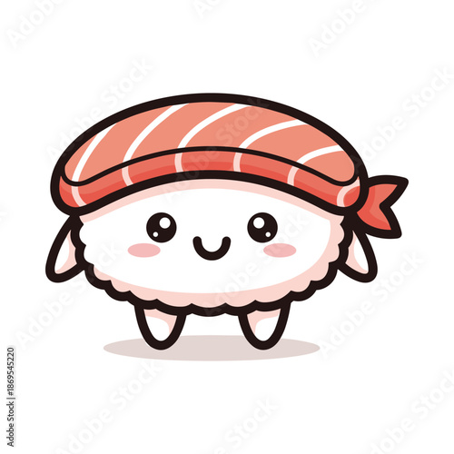 Adorable Cartoon Sushi Character Illustration