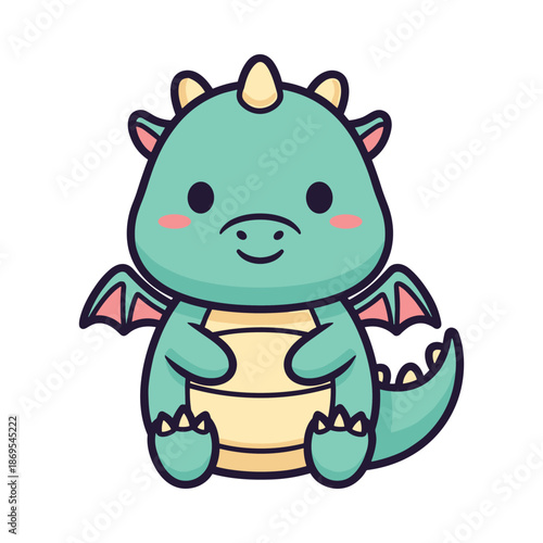 Cute Cartoon Dragon Illustration