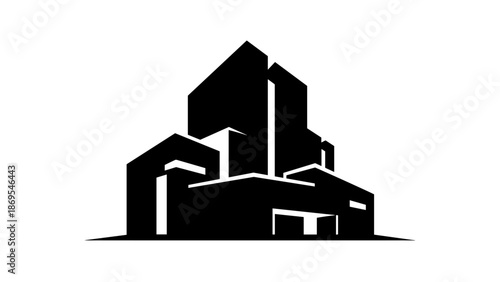 Black Silhouette of Modern City Buildings 1.