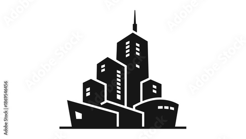 Black Silhouette of City Skyline Buildings 2.