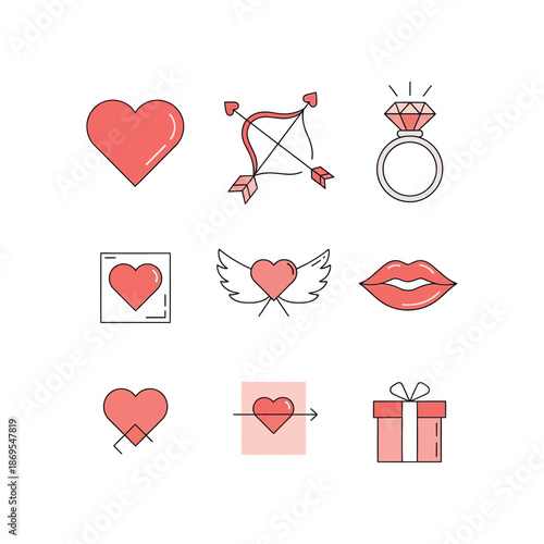 Valentine's Day icons collection Page View