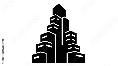 Black Silhouette of Modern City Buildings 6.