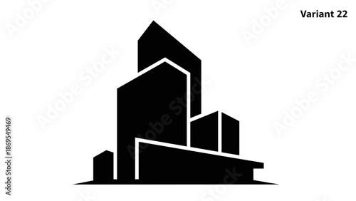Black Silhouette of Modern City Buildings 8.