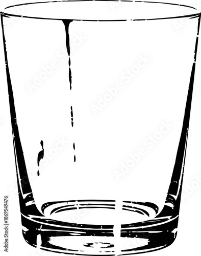 Empty clear drinking glass isolated on white background with reflection and transparency