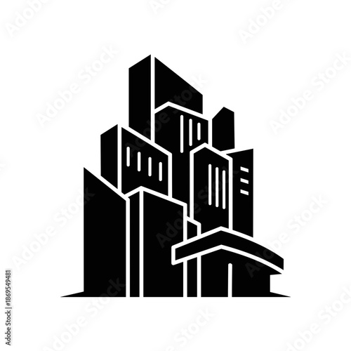 Black Silhouette of Modern City Buildings 11.