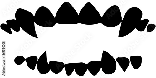 Vampire teeth vector isolated on black background. modern