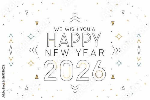 Festive new year greeting with sparkling elements and a year indication