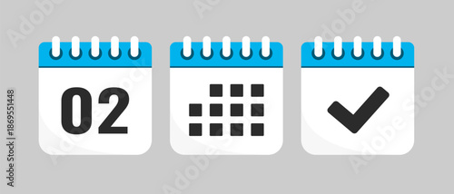 Set icons page calendar - day 2, agenda, done
