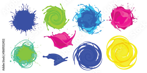 Colorful Paint Splash & Drip Vector Collection | Abstract Ink, Liquid Paint Splatter Backgrounds