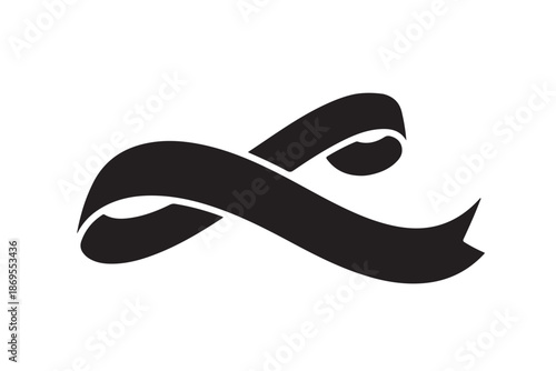 A flowing ribbon silhouette vector illustration
