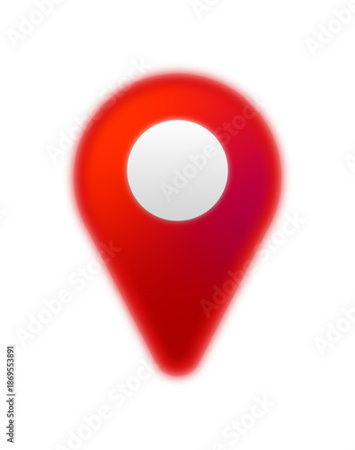 3D Glossy GPS Location Pin Glassmorphism Icon.