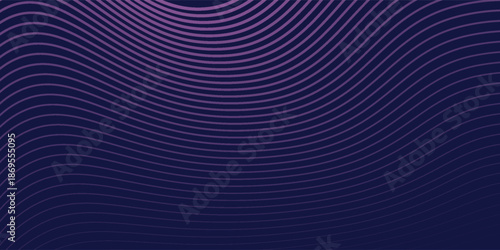 Abstract glowing wave lines on dark blue background. Dynamic wave pattern. Modern flowing wavy lines. Futuristic technology concept. Suit for banner, poster, cover, brochure, flyer, website