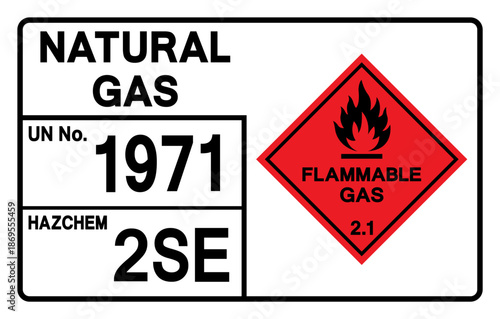 Natural Gas UN 1971 Symbol Sign, Vector Illustration, Isolate On White Background, Label.EPS10